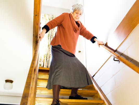 The Elderly and Stairs: Descending